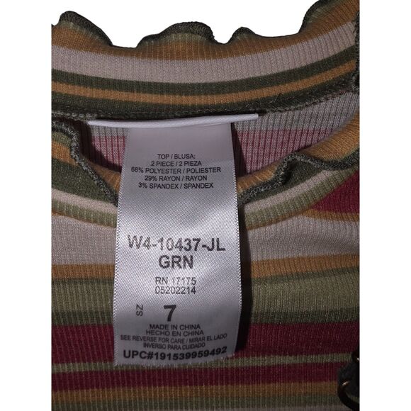 NWT Bonnie Jean Girls 2-Piece Outfit Size 7 – Green Overall Dress Set - Picture 9 of 9